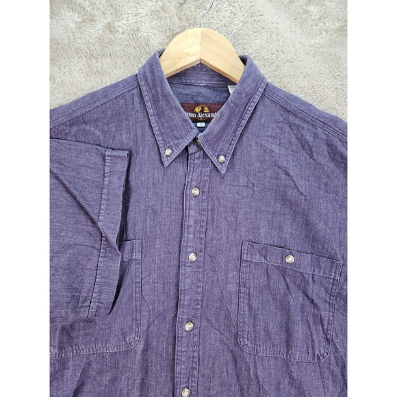 Jason Alexandre Other - Jason Alexandre Button-down Shirt Vintage Style Purple Short Sleeves Size L
